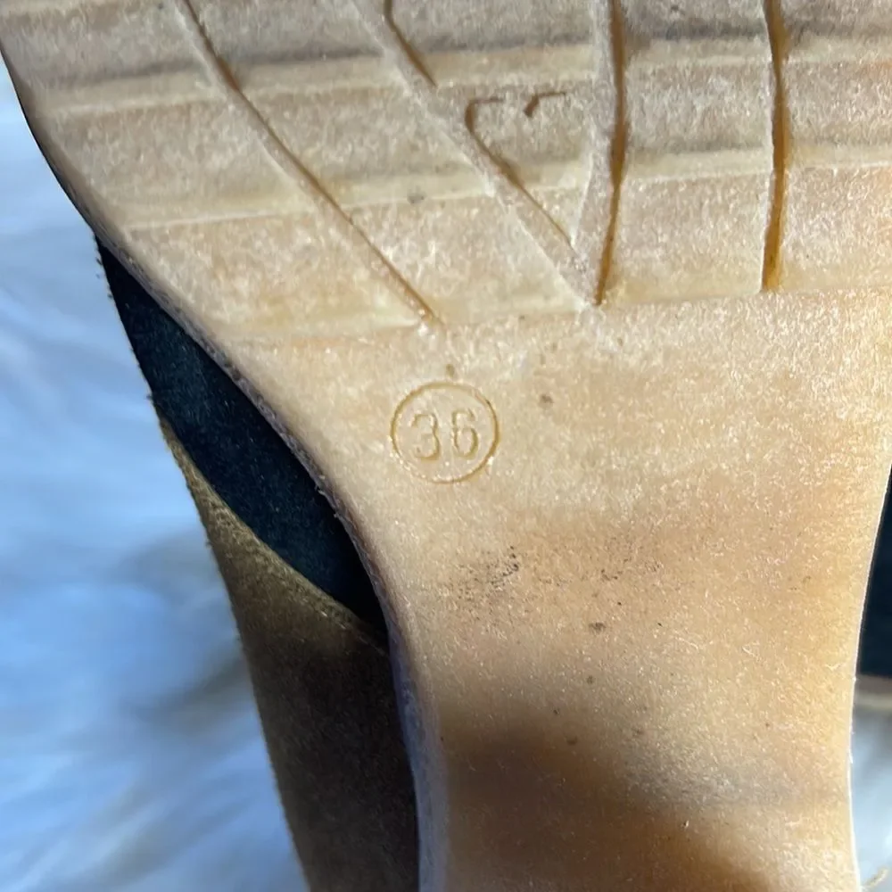 Anthropologie Jasper &‎ Jeera Yuma Tan/Black 2 Tone Lace Up Bootie Sz 36/US 5.5